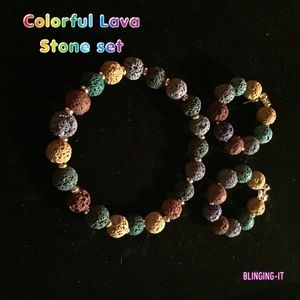 🌻Bundle 3/$30🌻Lava Stone Bracelet & Earrings Set